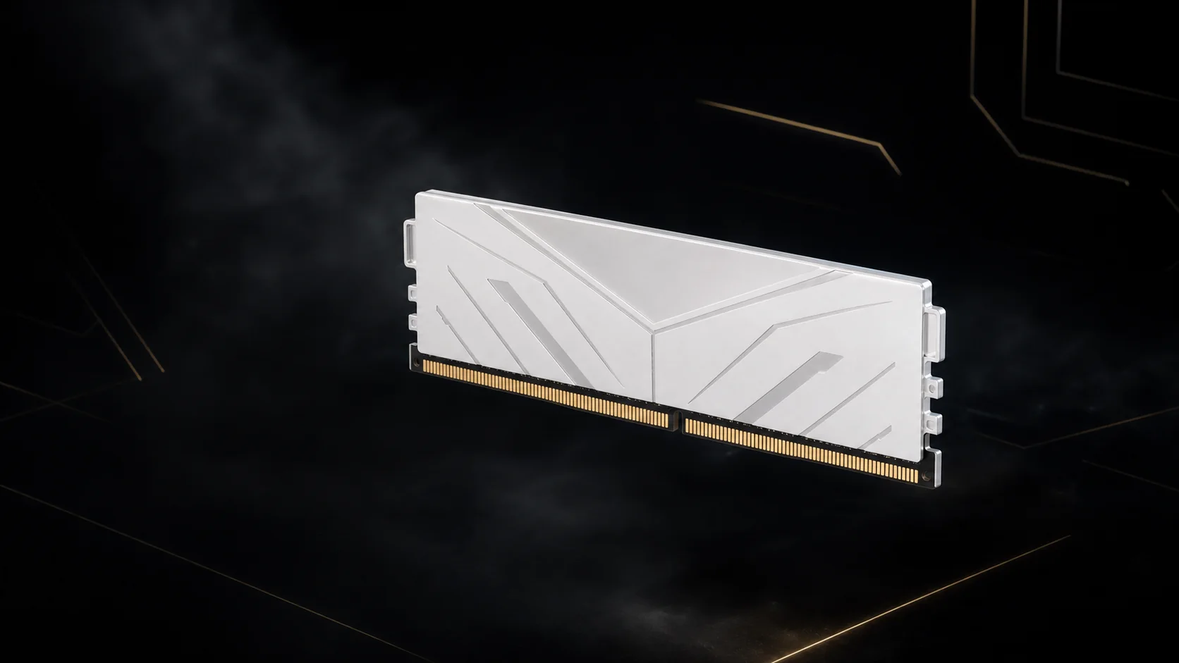 White DDR4 RAM assembled