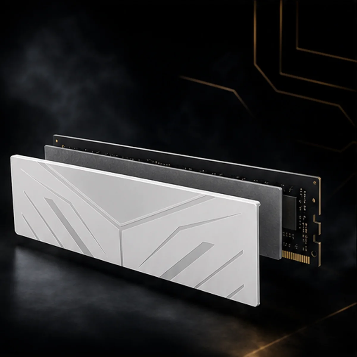 RAM teardown frame 3: heatsink and thermal layer separating