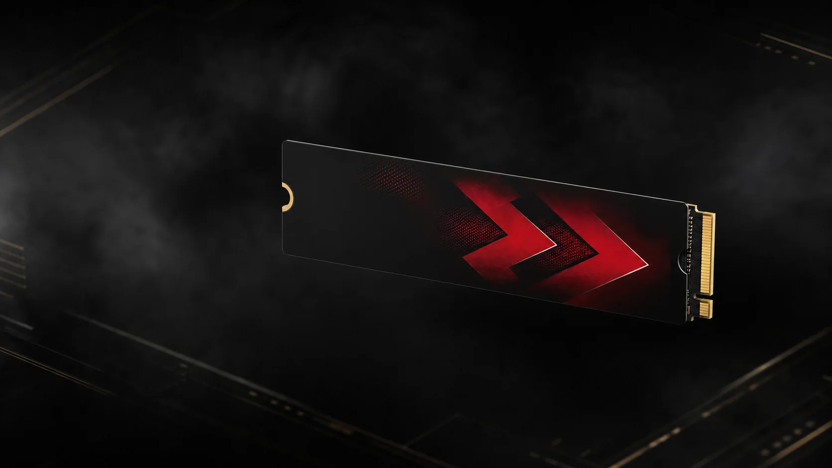 Black and red NVMe SSD assembled